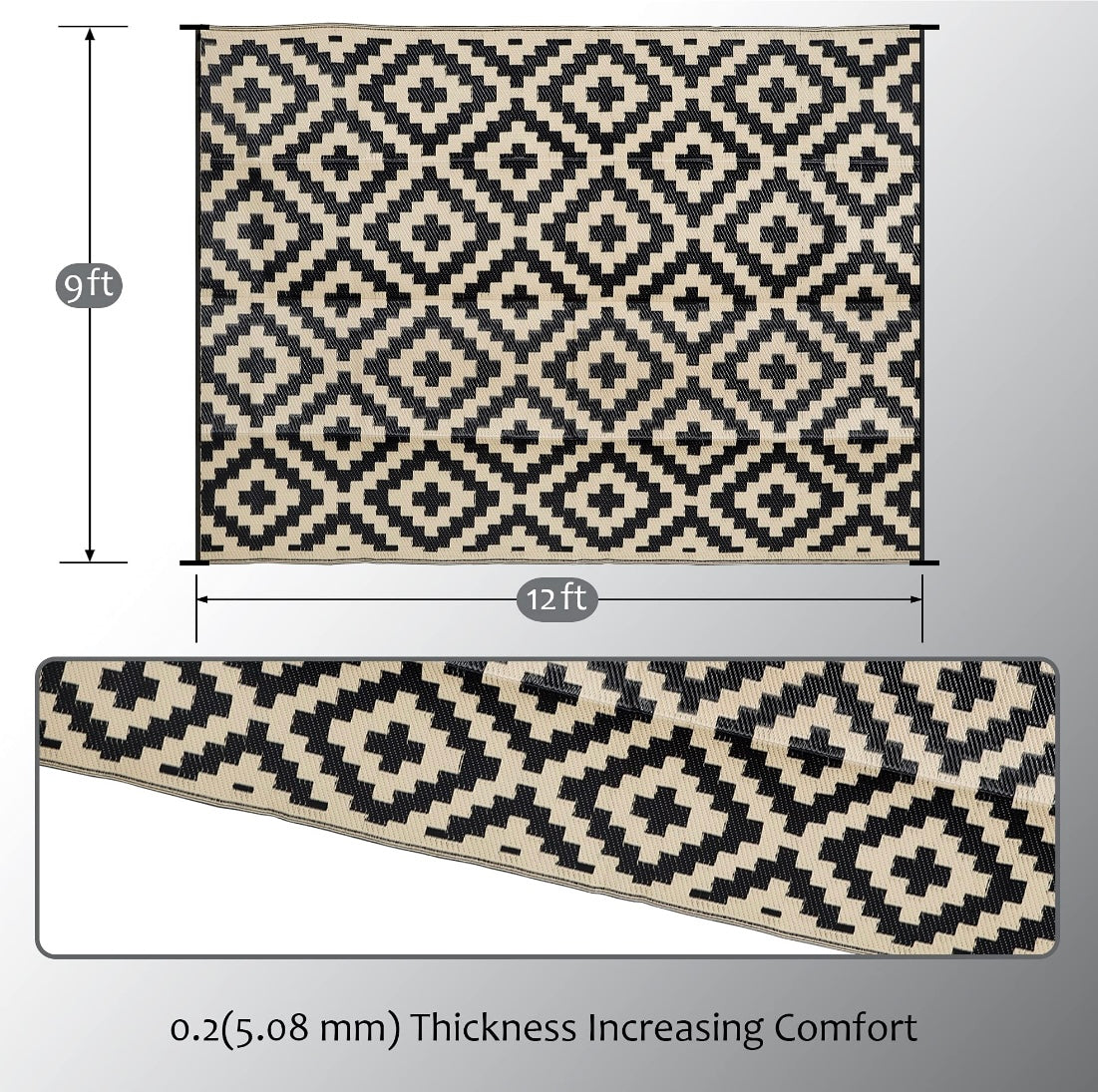 Retail Le$$ - Black Beige straw rug