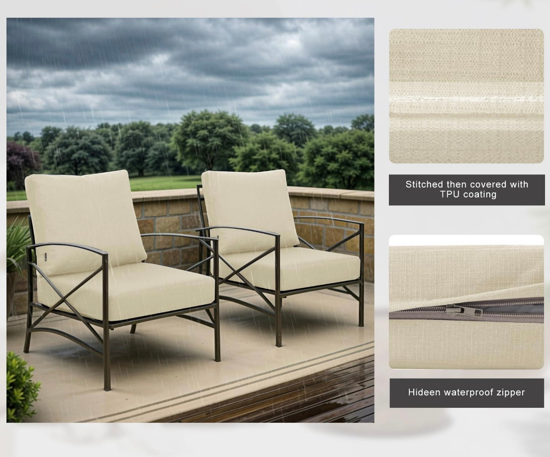 Retail Le$$ - Cream 22" deep seat cushion set