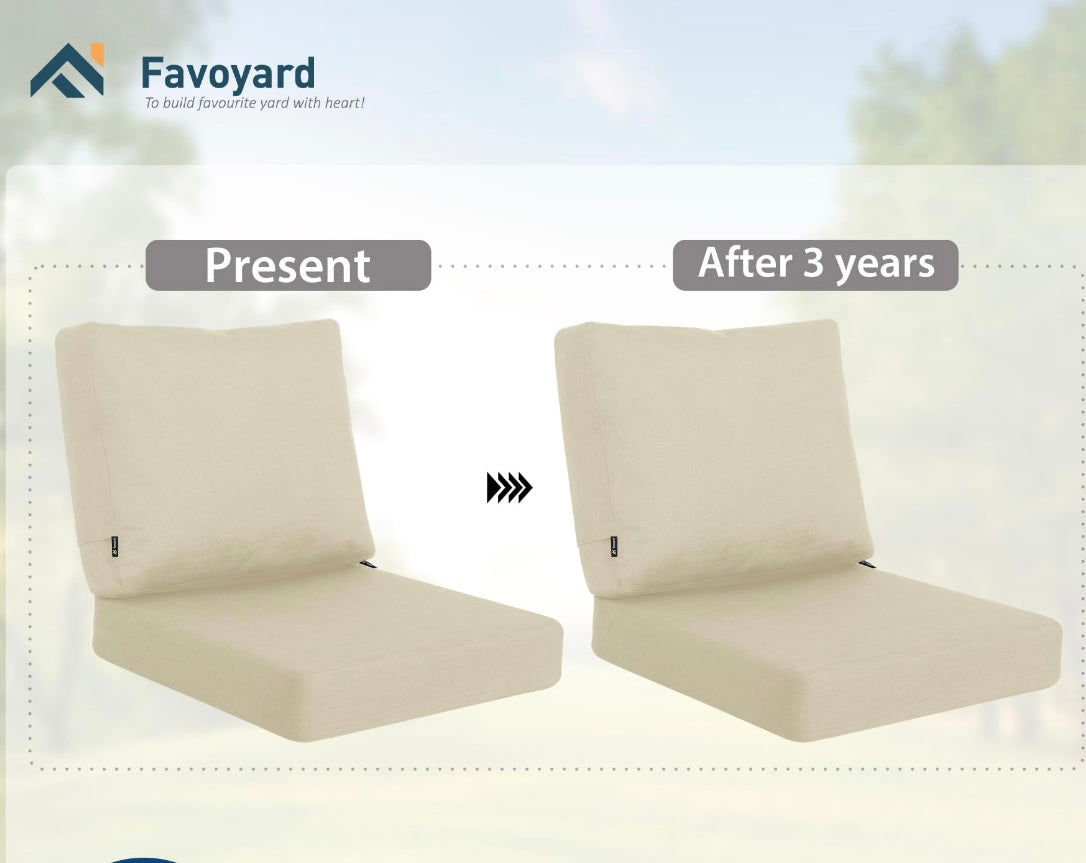 Retail Le$$ - Cream 22" deep seat cushion set