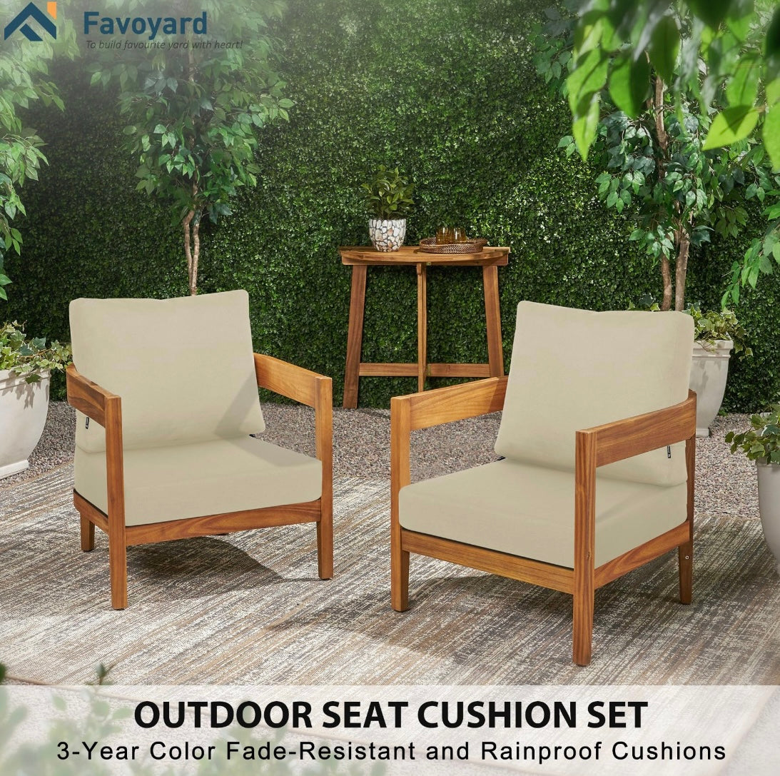 Retail Le$$ - Cream 22" deep seat cushion set