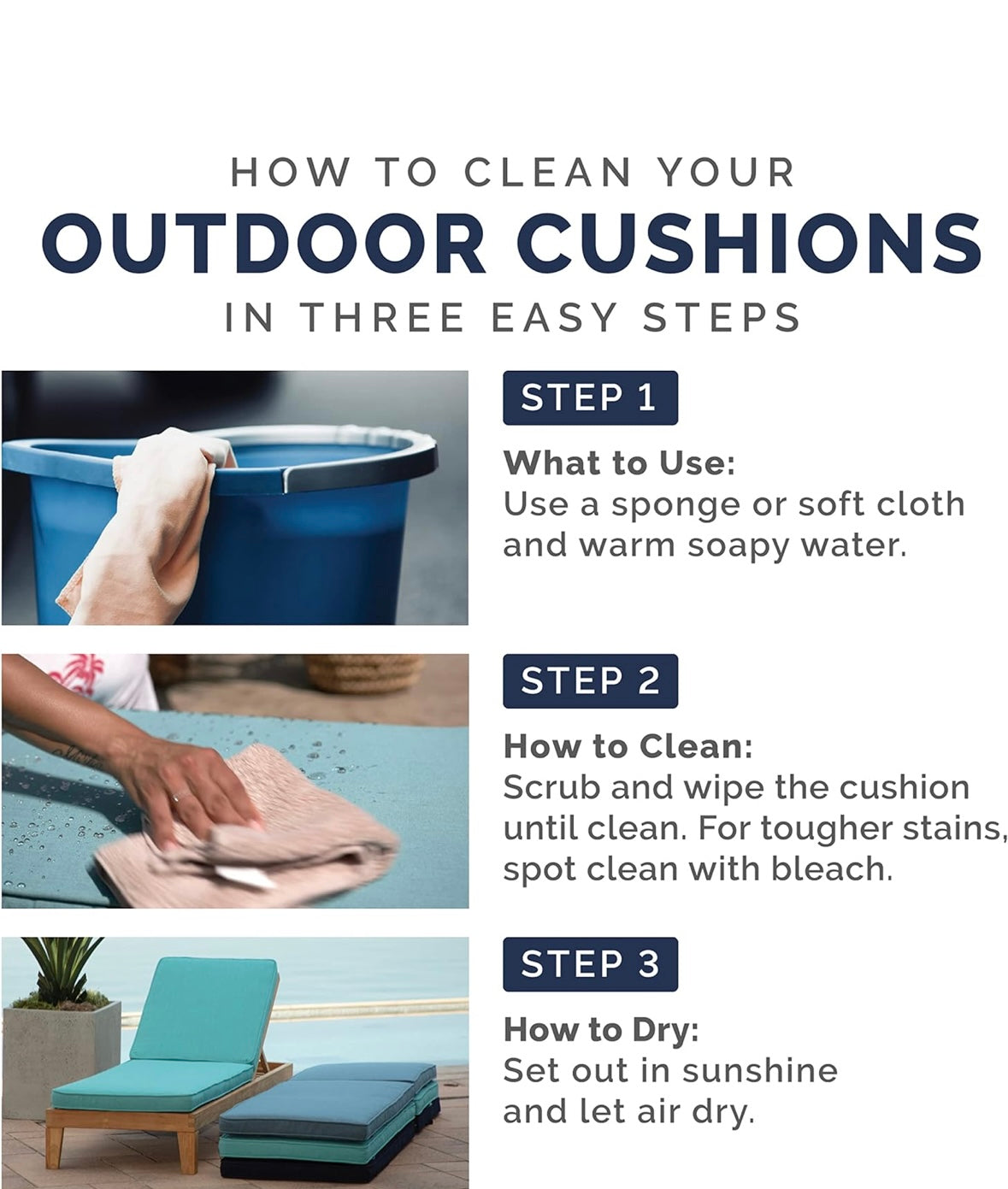 Retail Le$$ - Navy 24" deep seat cushion set