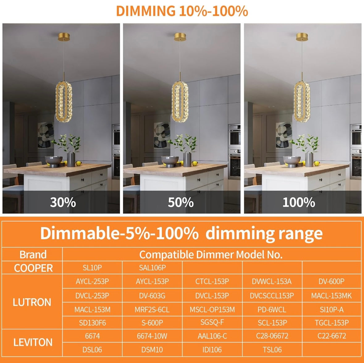 Gold Oval Crystal Pendant Light