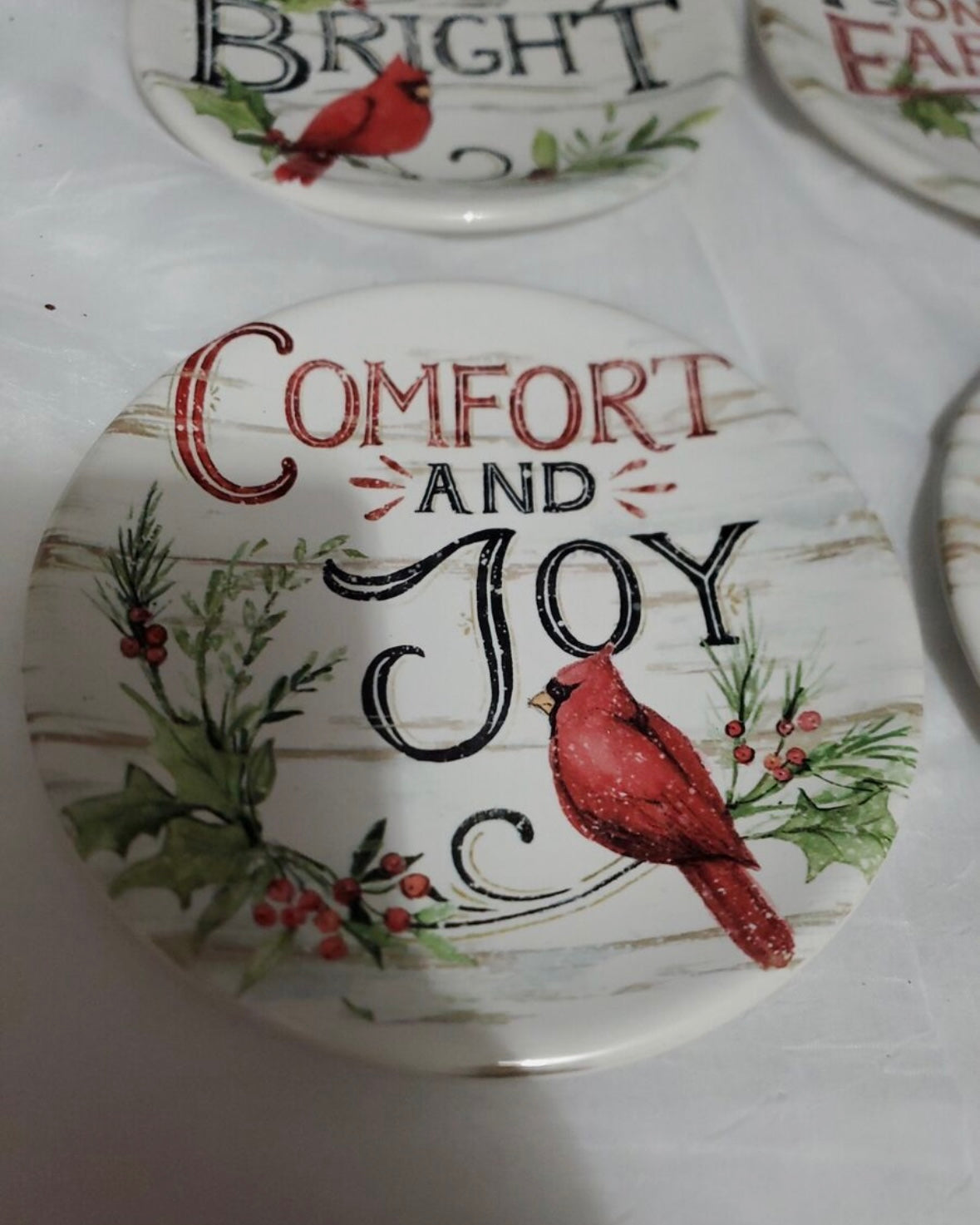 Certified Int'l Christmas Plate Set