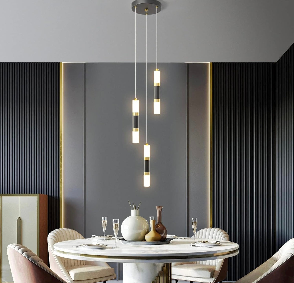 Retail Le$$-Black-acrylic-3-light-pendant-light