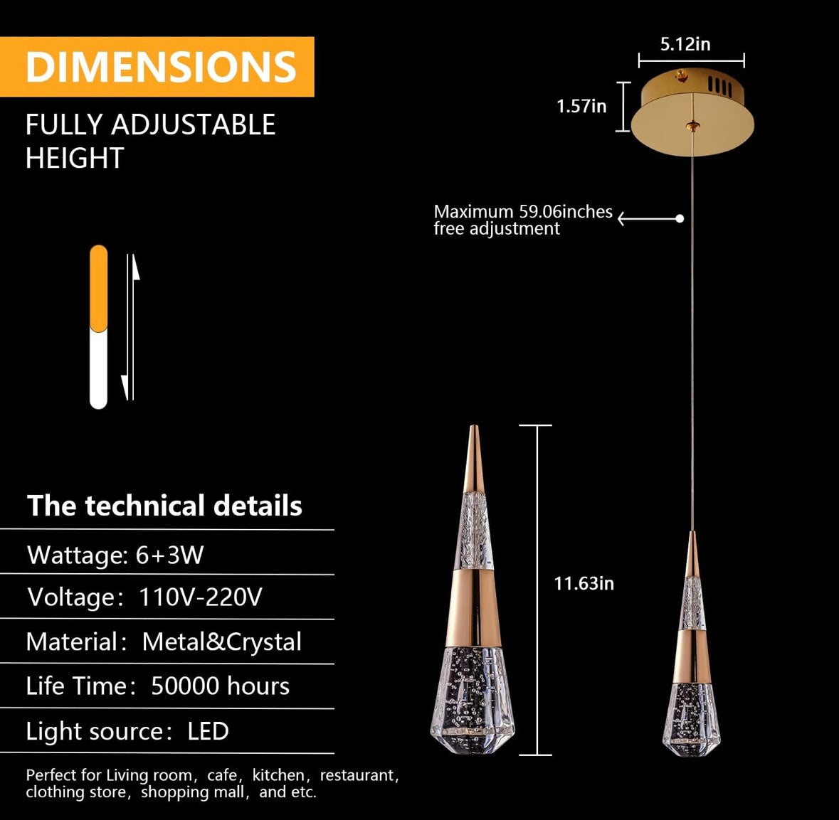 Retail Le$$-gold-pendant-lights-3-pack