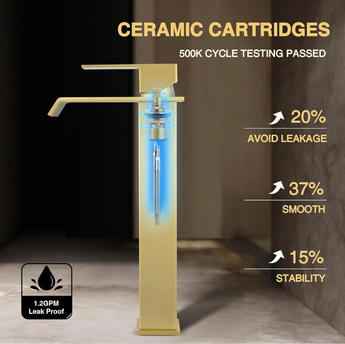 Gold Vessel Sink Faucet