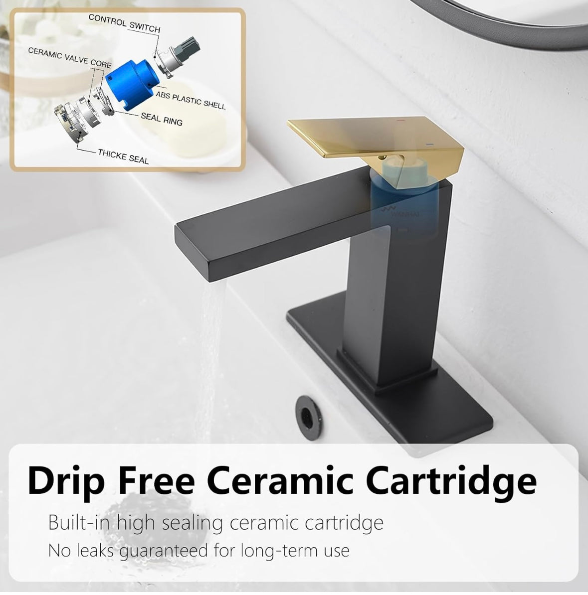 Matte Black & Gold Faucet