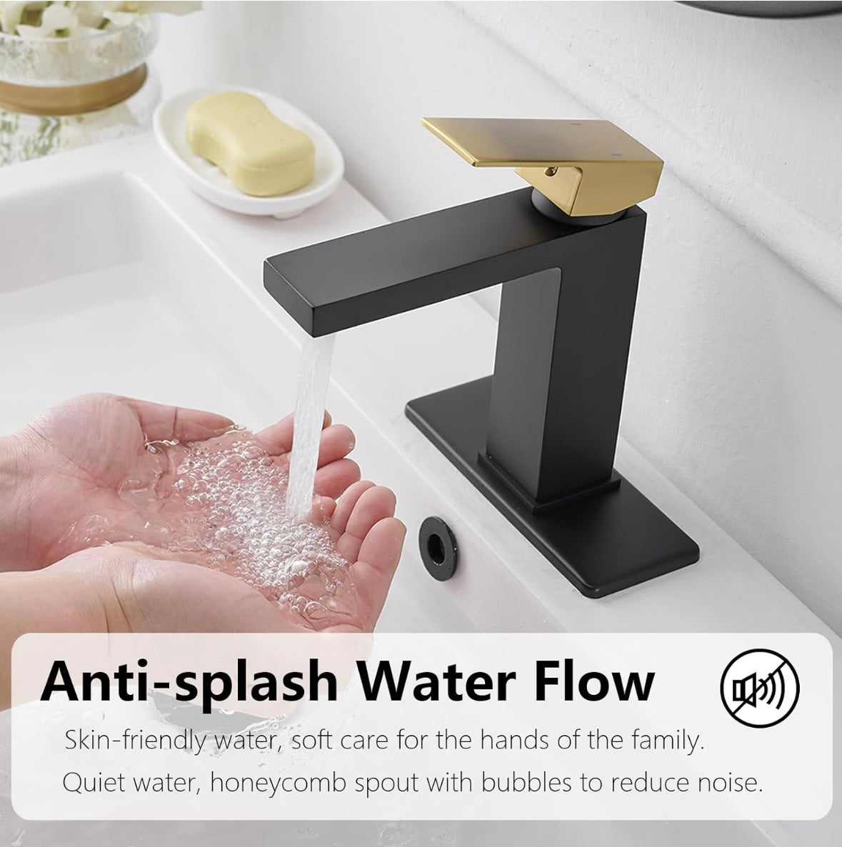 Matte Black & Gold Faucet