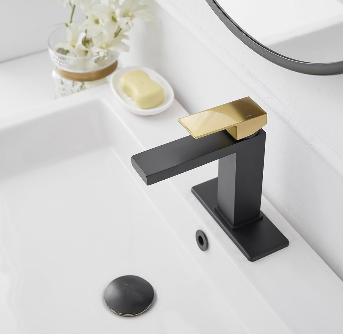 Matte Black & Gold Faucet