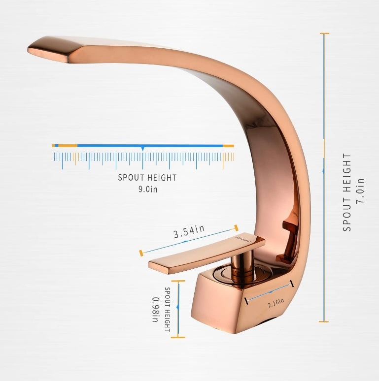 Retail Le$$ - Rose Gold curved faucet
