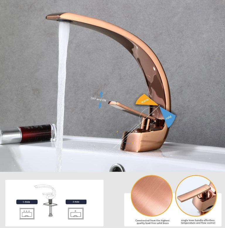 Retail Le$$ - Rose Gold curved faucet