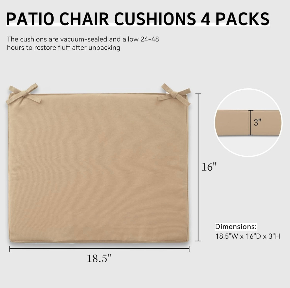 KCVV Outdoor Chair Cushion Set