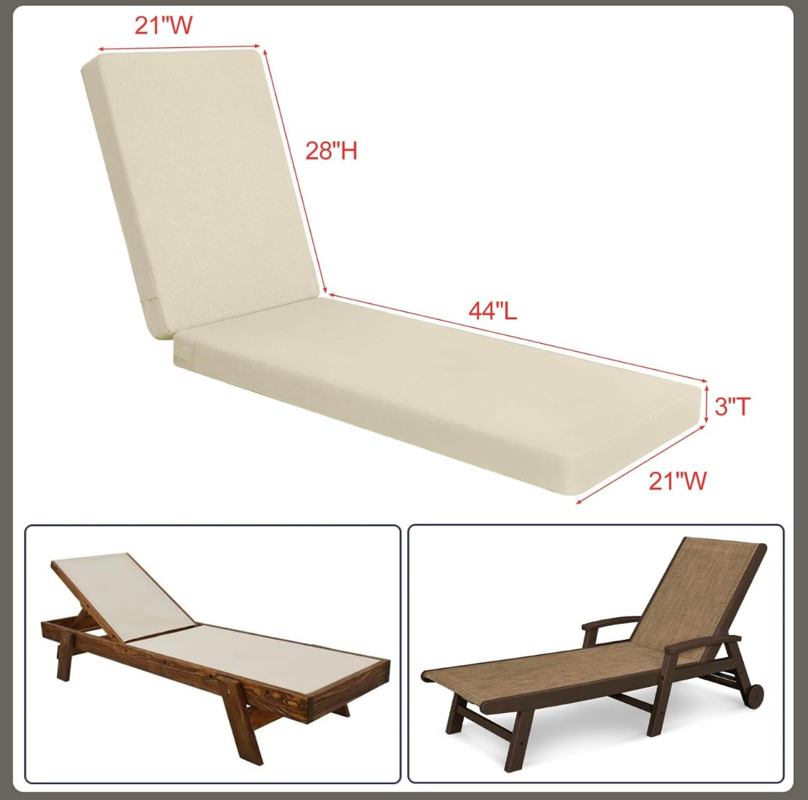 Favoyard Chaise Lounge Cushion