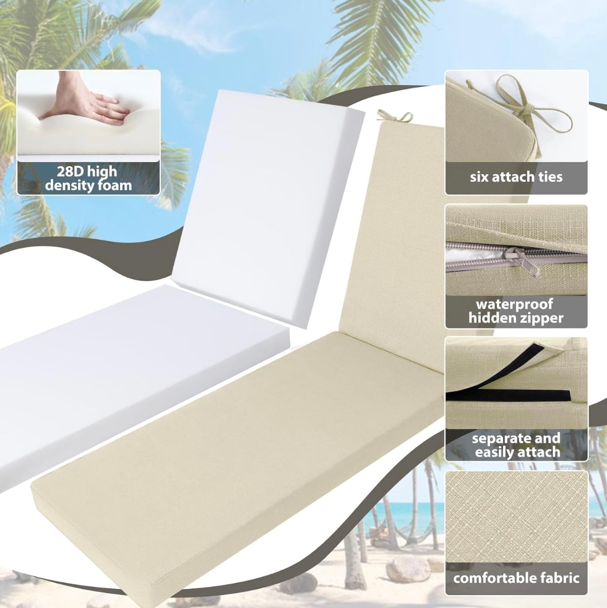 Favoyard Chaise Lounge Cushion