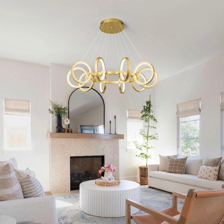 Modern LED 10 Ring Chandelier