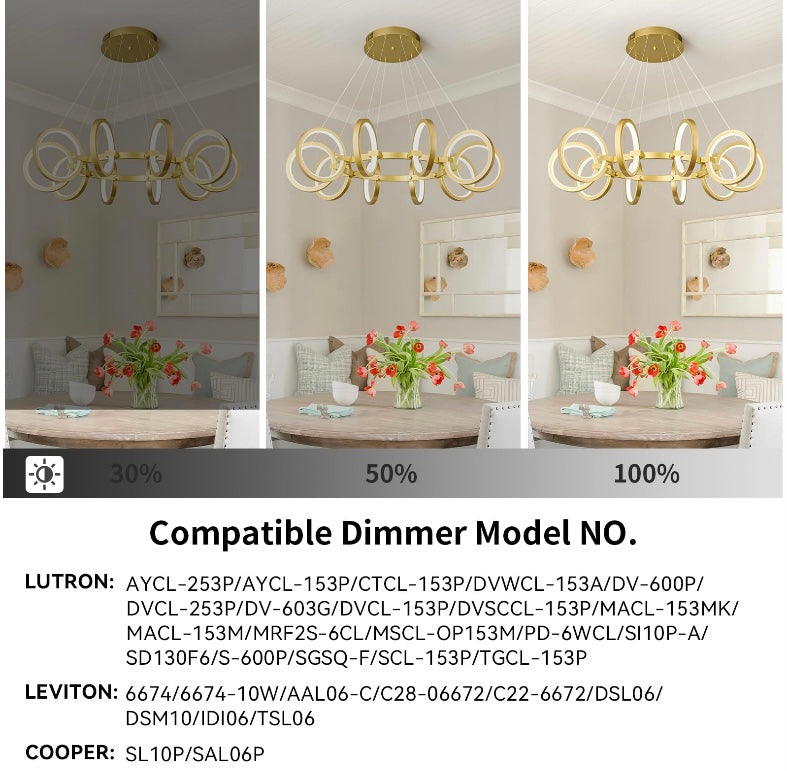 Modern LED 10 Ring Chandelier