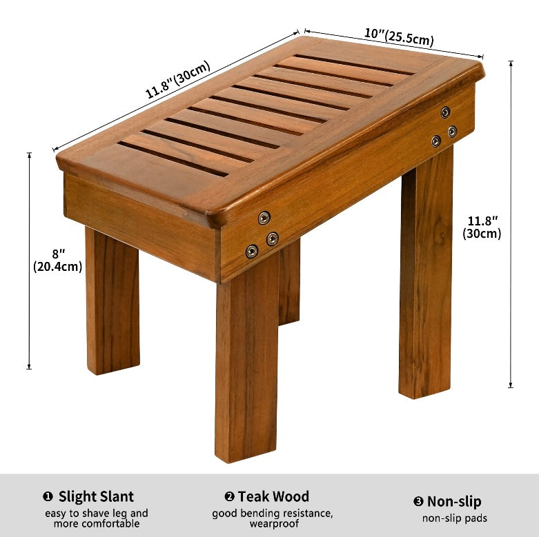 Tabouret de douche en bois de teck