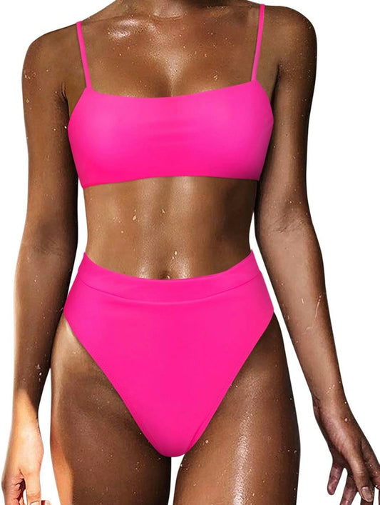 Retail Le$$-pink-high-waist-two-piece-swimsuit