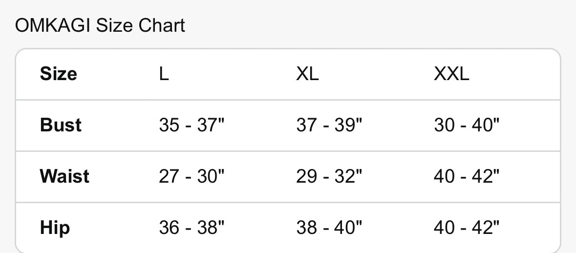 Retail Le$$-OMIKAGI-size-chart
