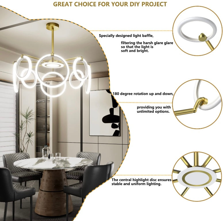 9 Ring LED Chandelier