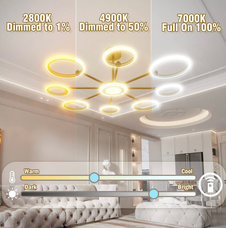 9 Ring LED Chandelier