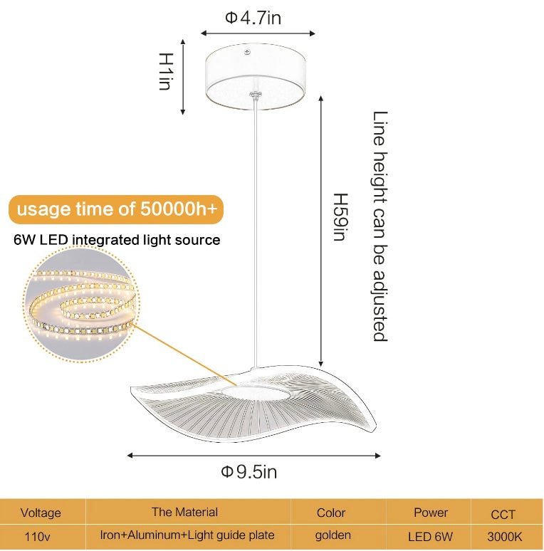 Retail Le$$-Gold-acrylic-pendant-light