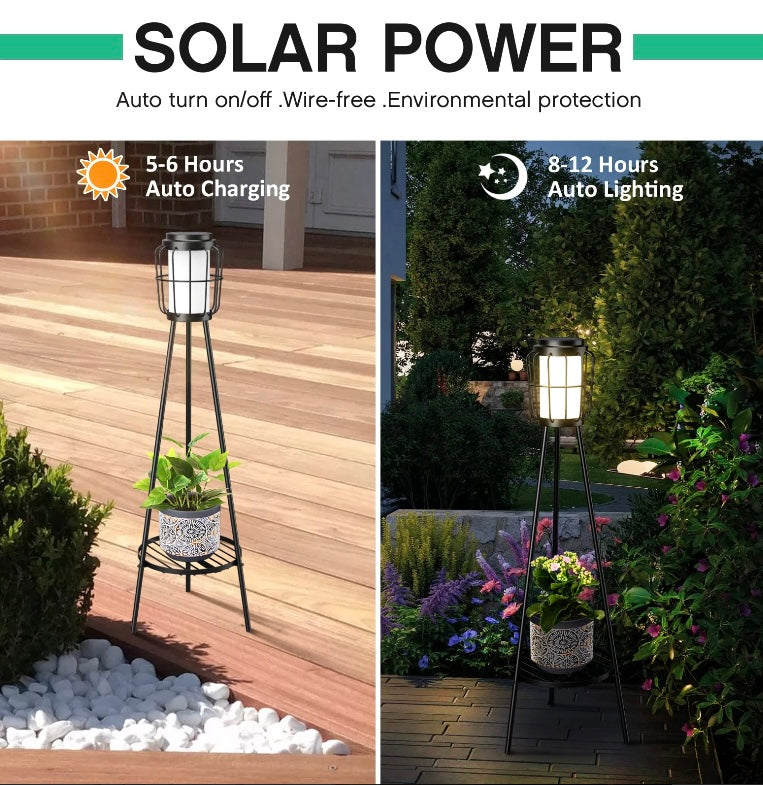 Retail Le$$ - Black metal solar planter stand