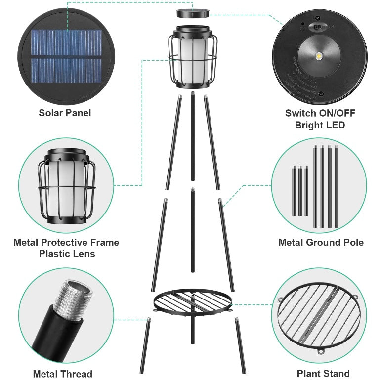 Retail Le$$ - Black metal solar planter stand