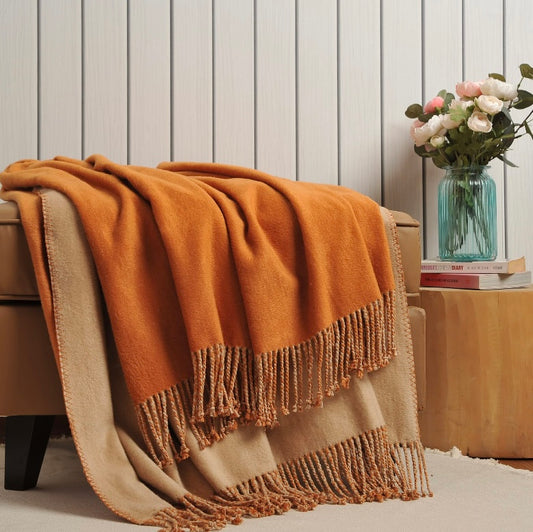 Retail Le$$ - Rust mulberry silk throw