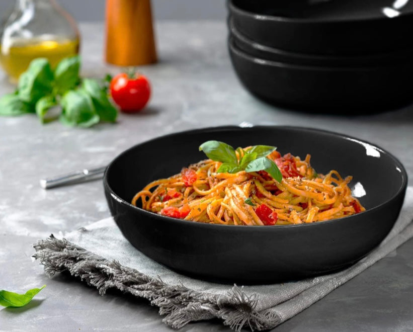 Black Pasta Bowl Set