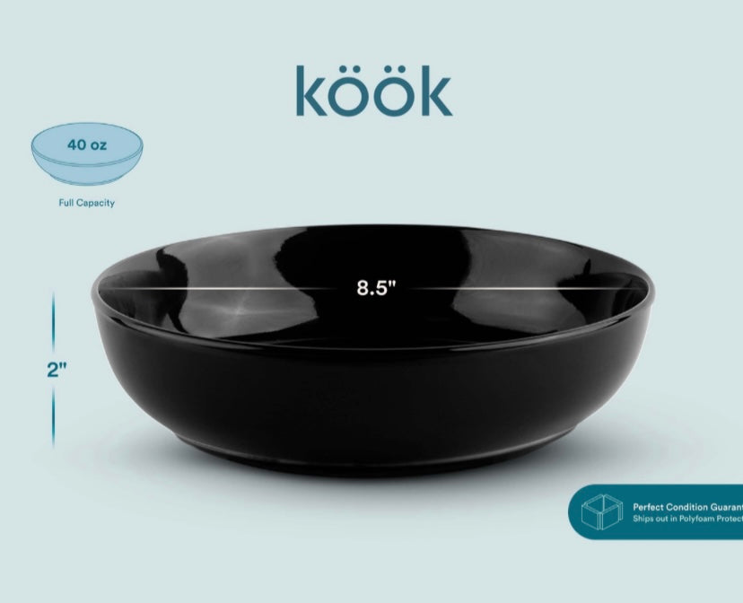 Black Pasta Bowl Set
