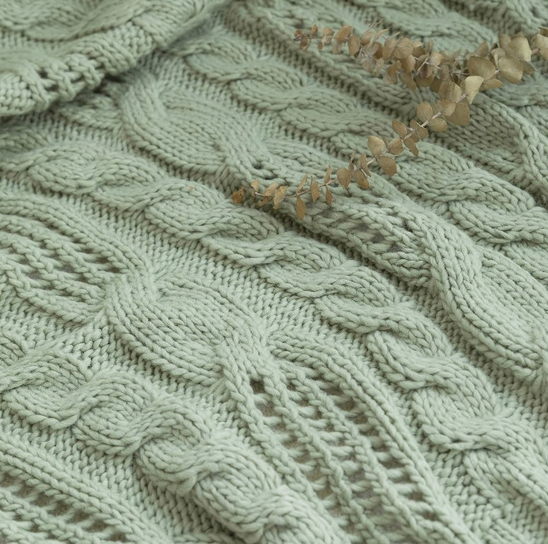 Cable Knit Throw Blanket