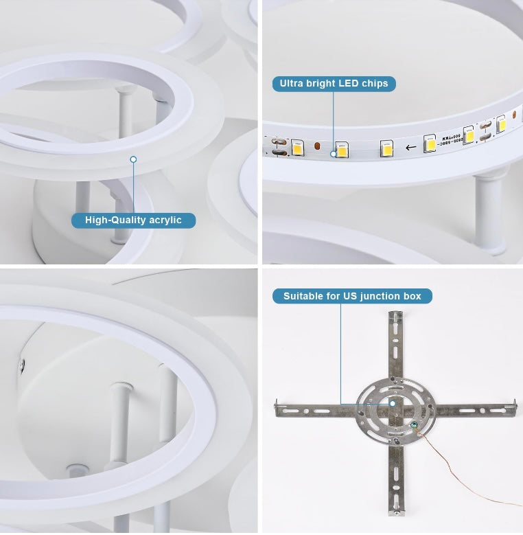 Retail Le$$-White-6-light ring-light- fixture