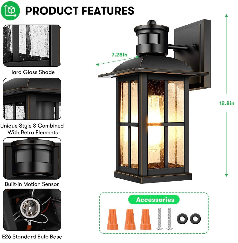 Retail Le$$-Black-outdoor-motion-sensor-light
