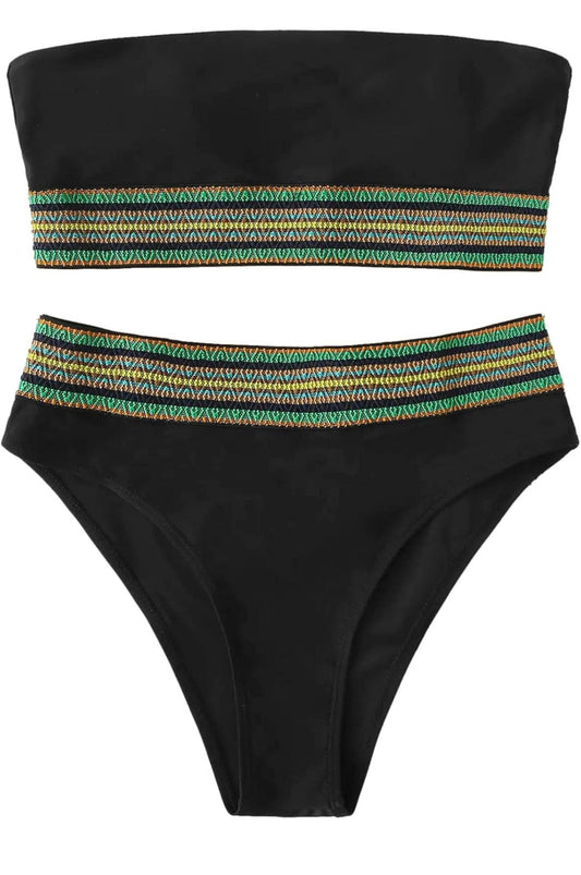 Retail Le$$-black-bandeau-two-piece-swimsuit