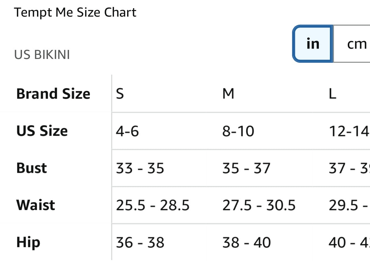 Retail Le$$-TemptMe-Size Chart
