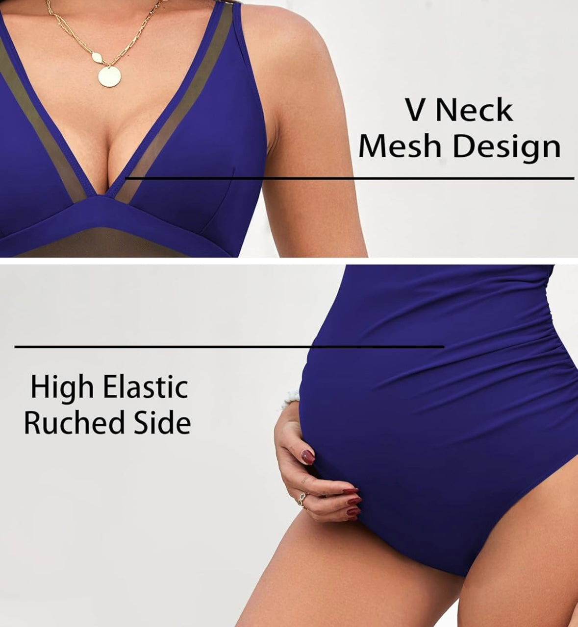 Retail LE$$ - blue one piece maternity swimsuit