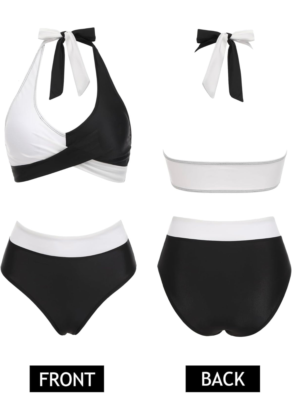 Retail Le$$ - black and white two piece swimsuit