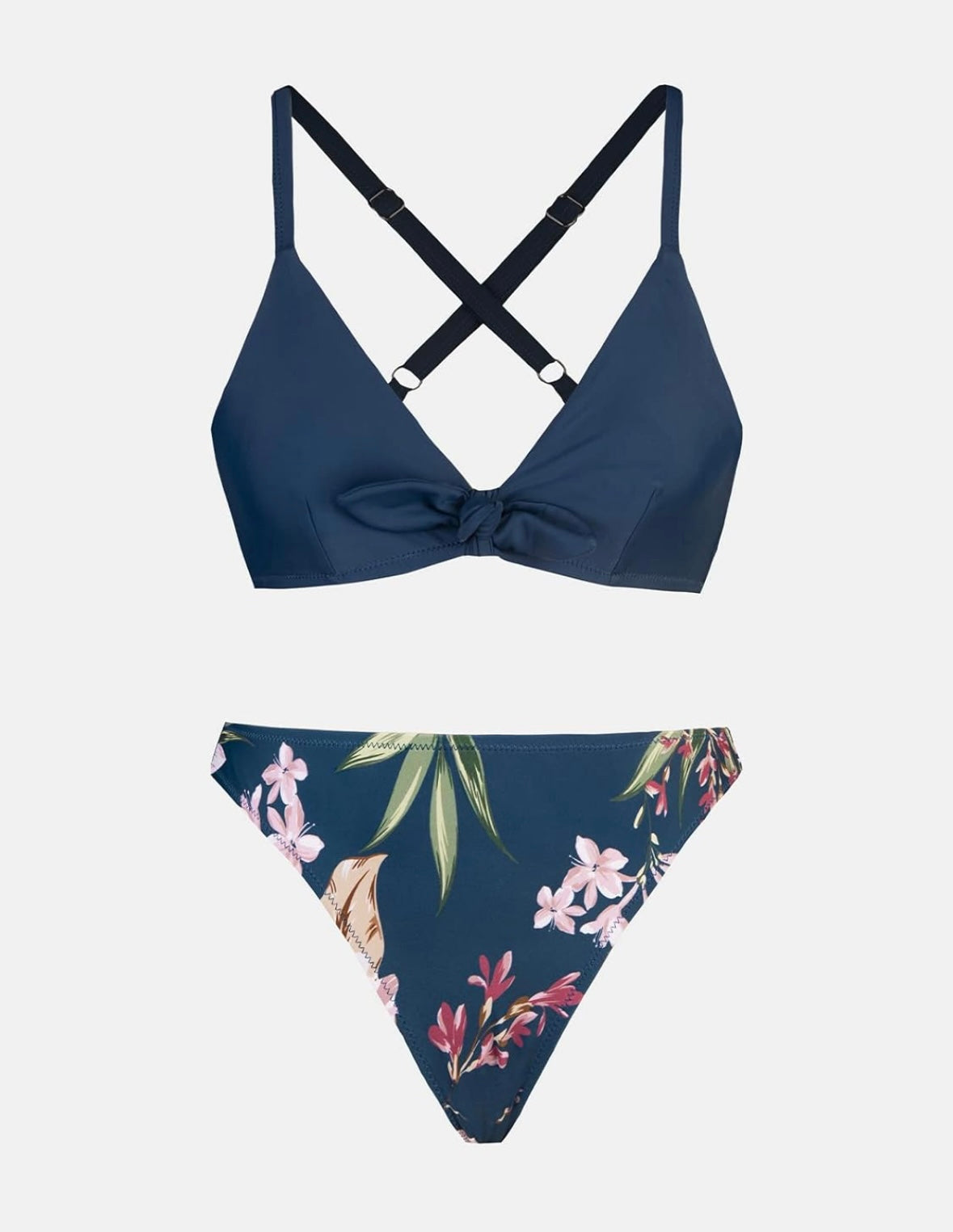 Retail-Le$$-blue floral-two piece swimsuit