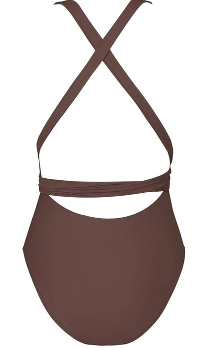 Retail Le$$-brown-halter-one-piece-swimsuit
