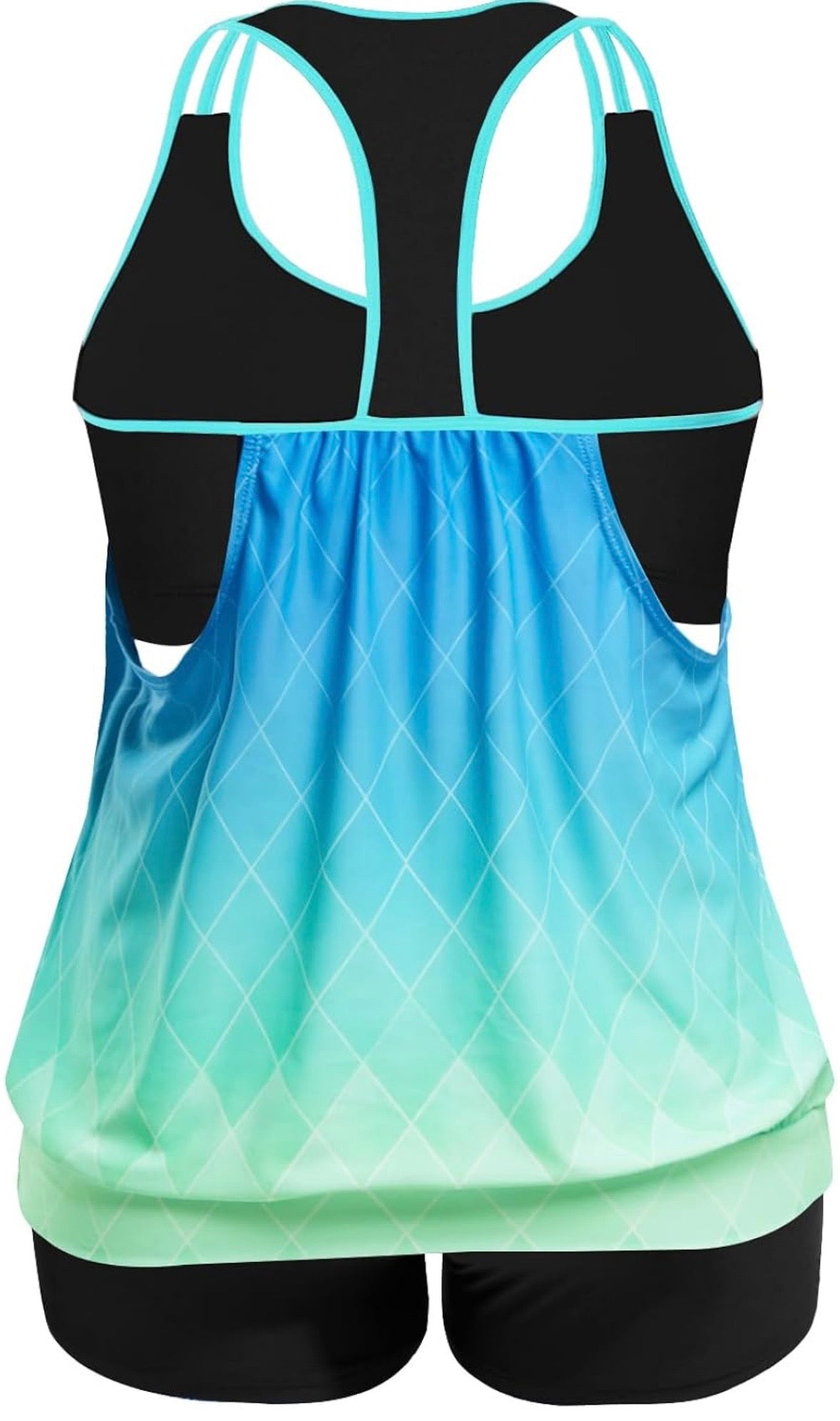 Blue Gradient Tankini Set
