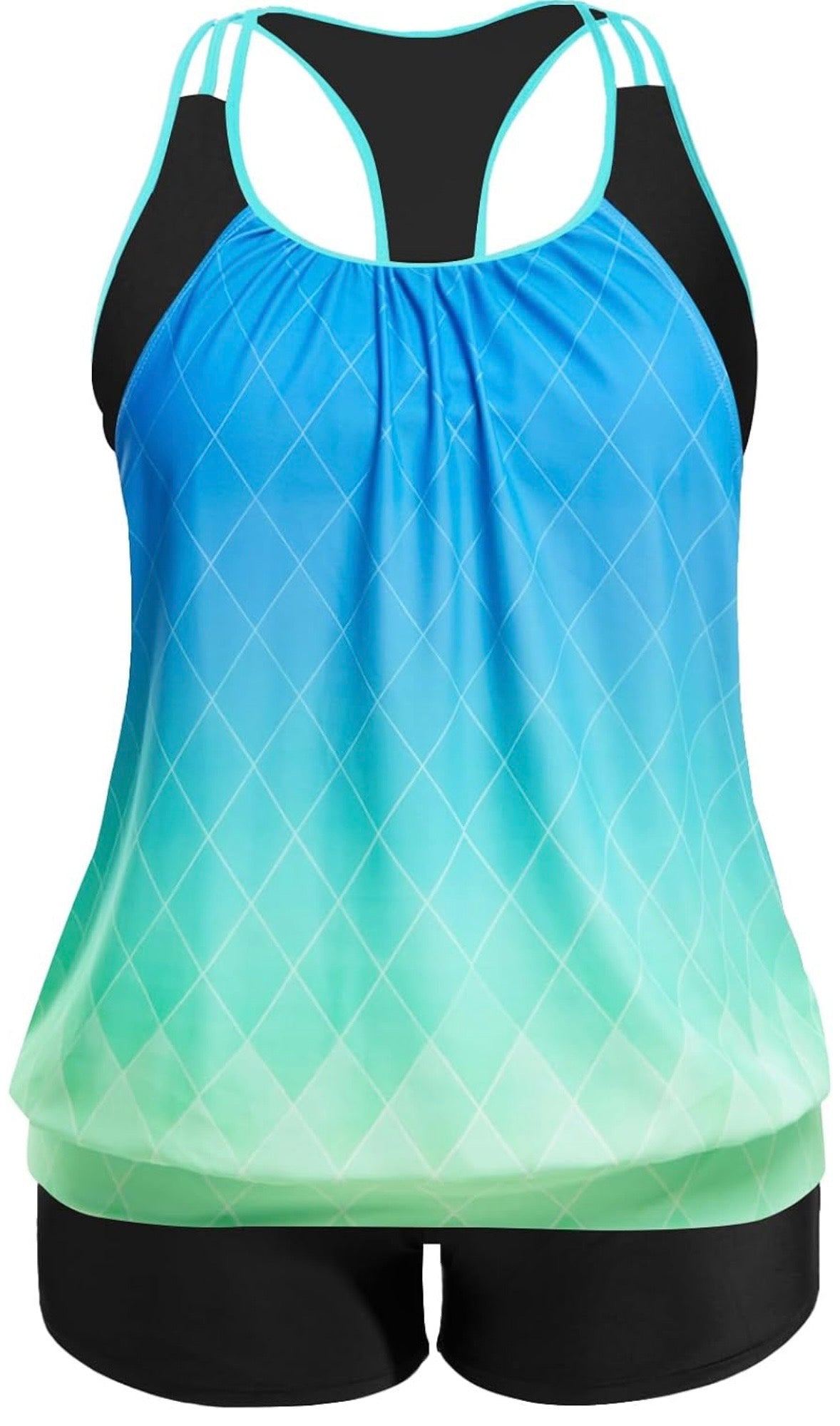 Blue Gradient Tankini Set
