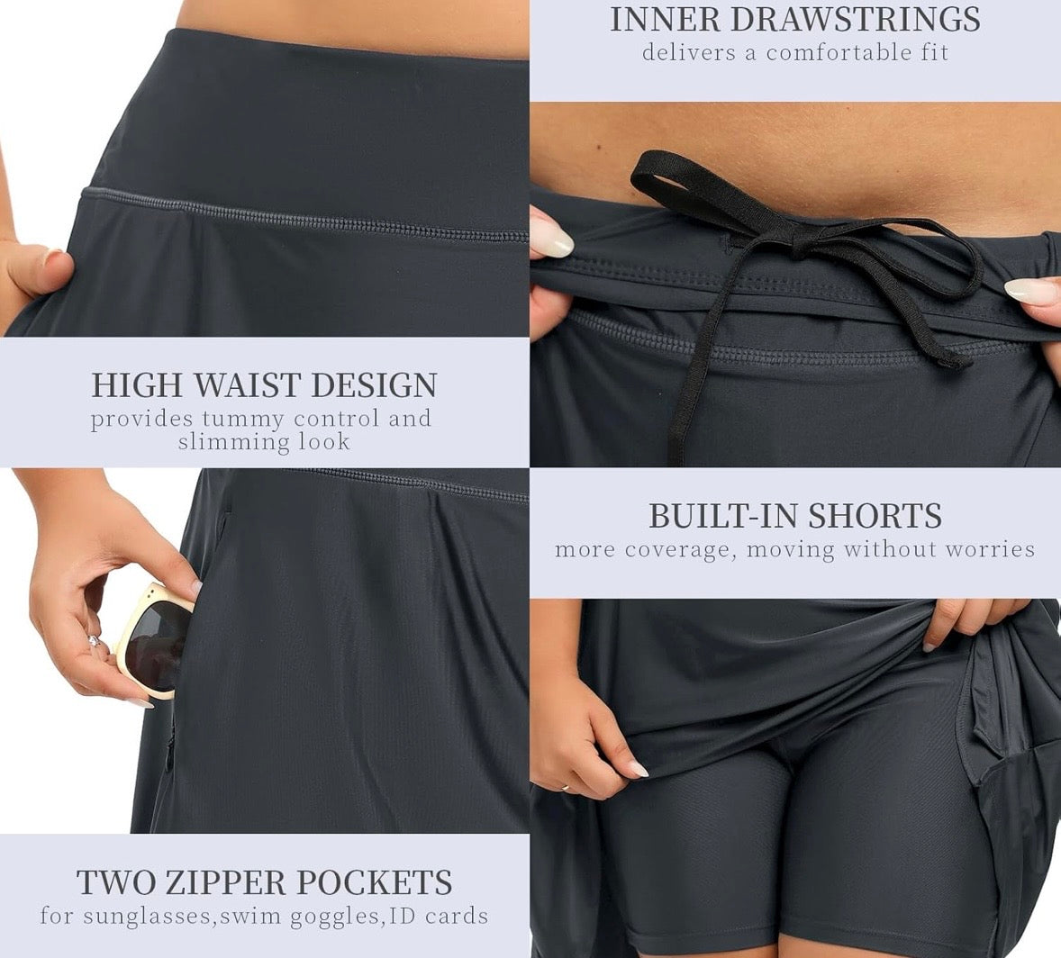 High Waisted Swim Skirt