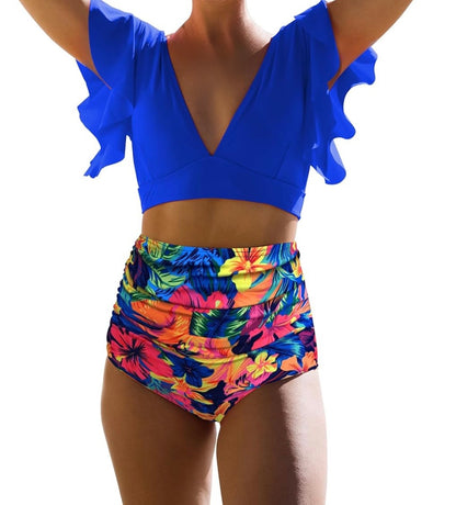 Ruffle High Waist Swimsuit