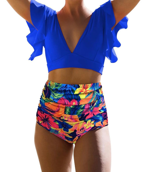 Ruffle High Waist Swimsuit