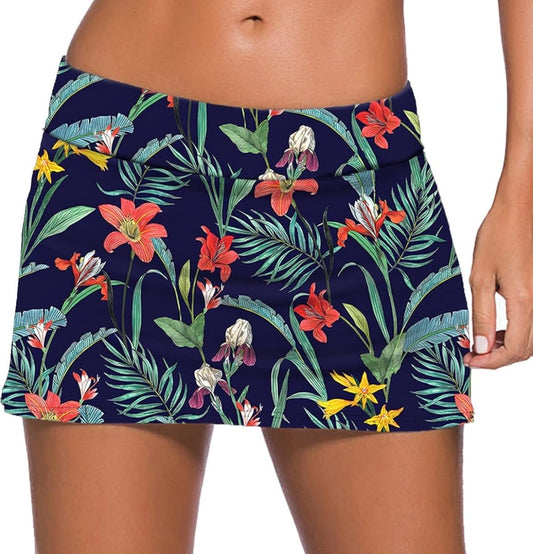 Floral Skort w/Bikini Bottom