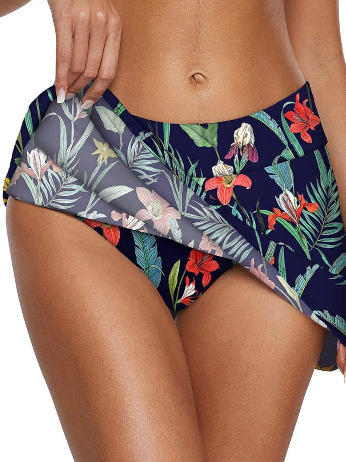 Floral Skort w/Bikini Bottom