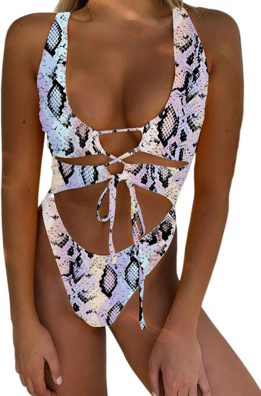 Leopard Print High Cut Swimsuit