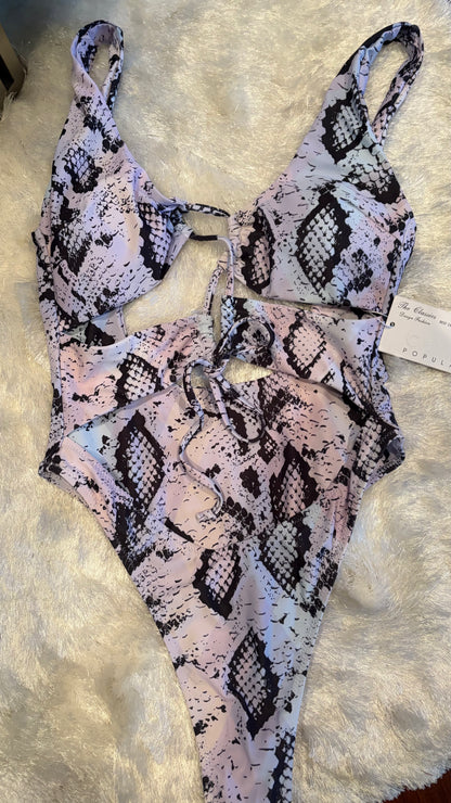 Leopard Print High Cut Swimsuit