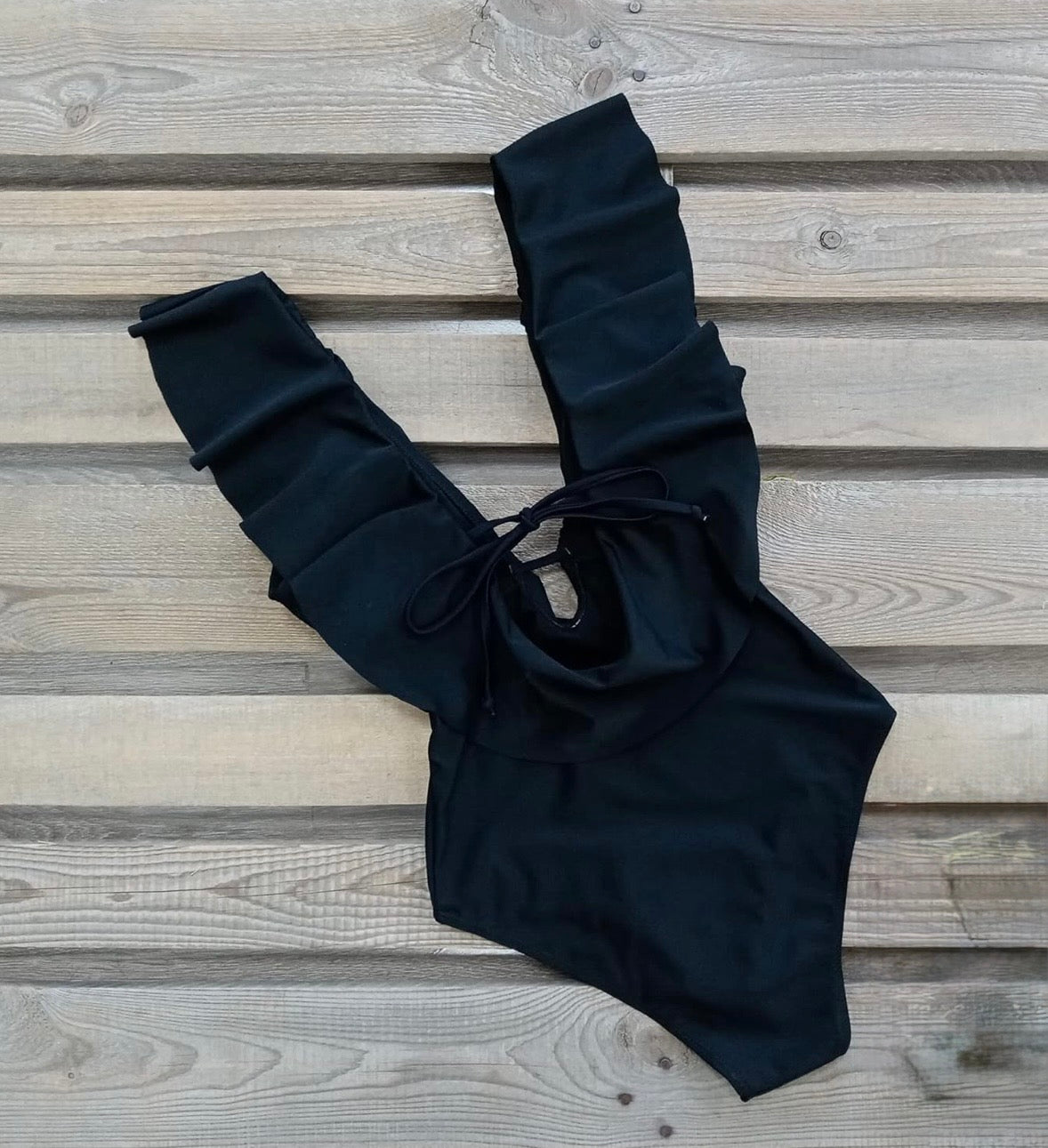 V Neck Ruffled One Piece